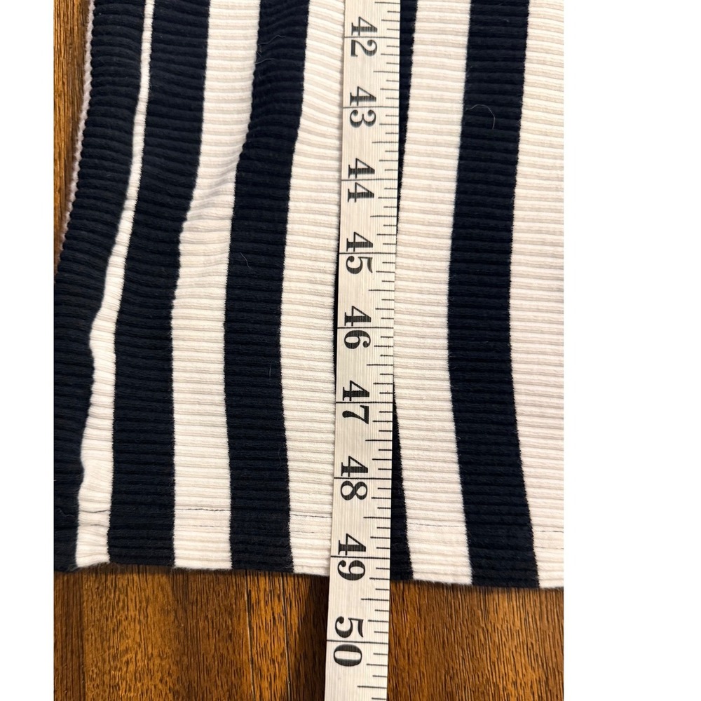 Lea & Viola Black White Striped Wide Leg Jumpsuit Twist Front V Neck Size Large - Picture 13 of 13